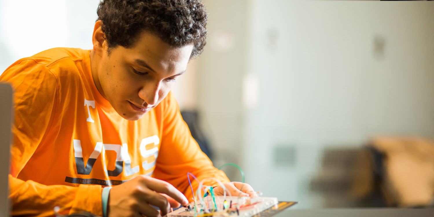 Student Working on Senior Design Project